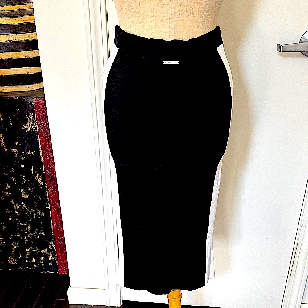 Michael by Michael Kors Black and White Stretch Pencil Skirt - Picture 3 of 6